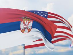 Srbija - SAD, zastave Srbije i Amerike