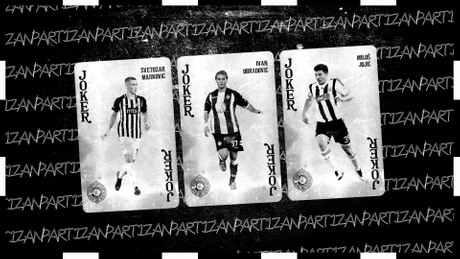Partizan, pojacanja, karte dzokeri, Ivan Obradović, Miloš Jojić i Svetozar Marković