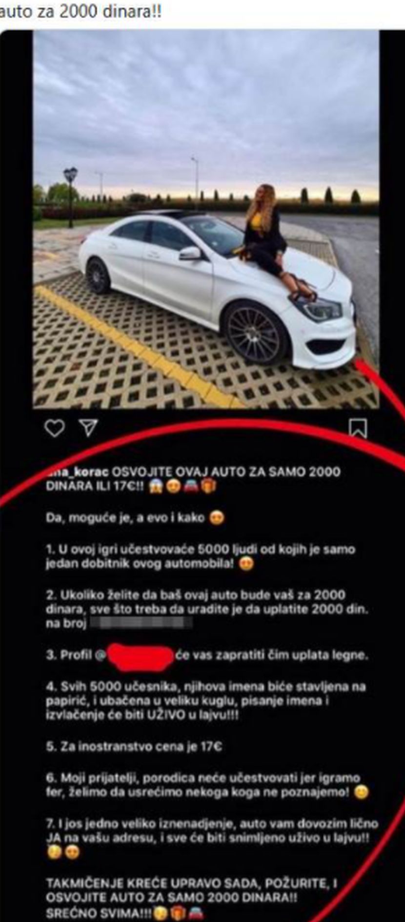 Ana Korac Nudi Skupoceni Auto Za 2 000 Dinara Napali Je Zbog Nagradne Igre Tvrde Da Tako ZaraÄuje Telegraf Rs