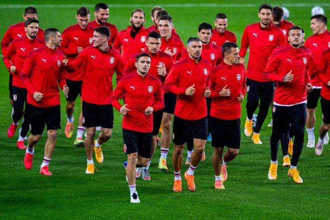 Fudbalska reprezentacija Srbije, trening pred Norvešku Fudbalska reprezentacija Srbije, trening pred Norvešku