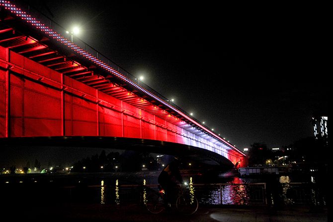 Beograd u bojama Austrije u znak solidarnosti Beograd u bojama Austrije u znak solidarnosti