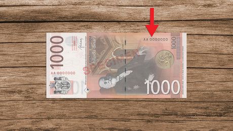 1000 dinara naličje