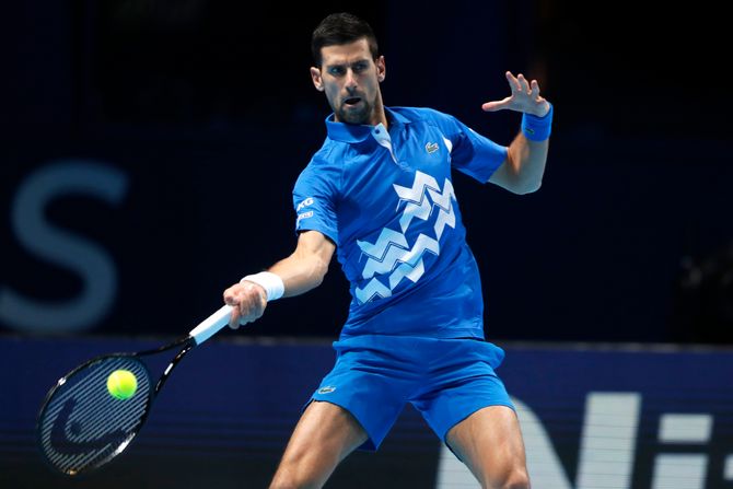 Novak Đoković, Dijego Švarcman, Masters London 2020 Novak Đoković, Dijego Švarcman, Masters London 2020