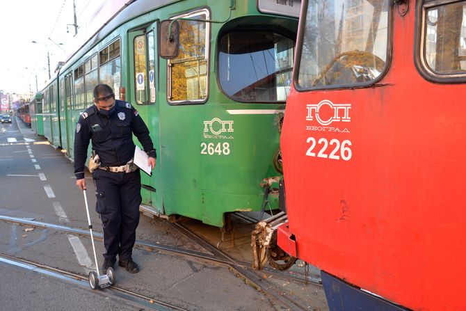 Sudar tramvaja u Beogradu