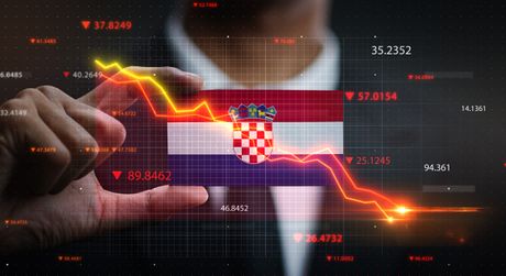 Hrvatska zastava, opadanje krive, grafika