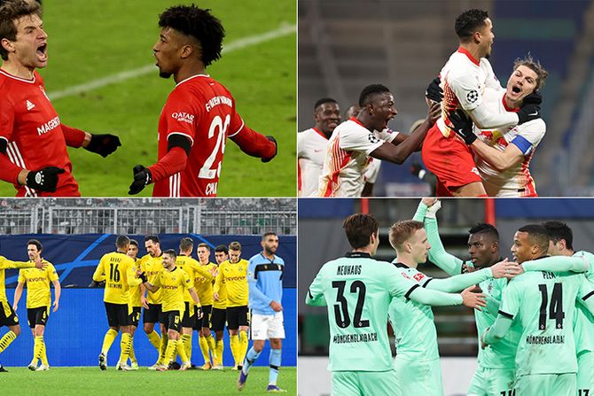 Liga šampiona, Bajern Minhen, Borusija Dortmund, Borusija Menhengladbah i Red Bul Lajpcig