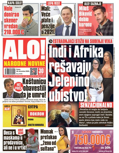 NASLOVNE STRANE DANANJIH NOVINA: Prelistavanje tampe za petak, 18.  decembar 2020. godine - Telegraf.rs