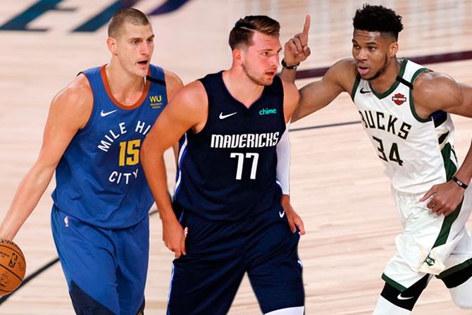 giannis antetokounmpo, luka doncic i nikola jokić