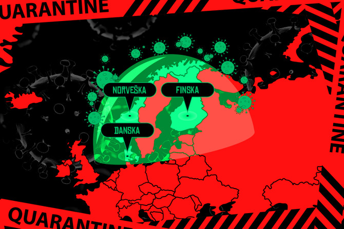 Danska, Finska i Norveška, blokada, korona virus