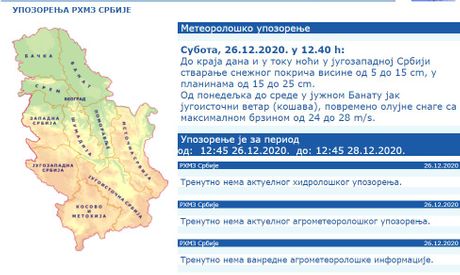 Upozorenje, sneg Upozorenje, sneg