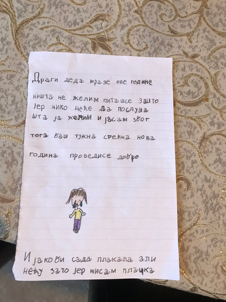 Teino pismo Deda Mrazu; foto Twitter/@zladjana Teino pismo Deda Mrazu; foto Twitter/@zladjana