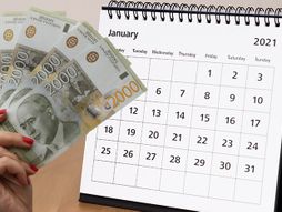 Kalendar januar 2021, novac dinari