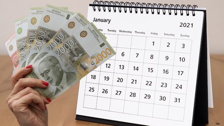 Kalendar januar 2021, novac dinari