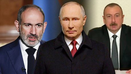 Vladimir Putin, Ilham Alijev, Nikola Pašinjan
