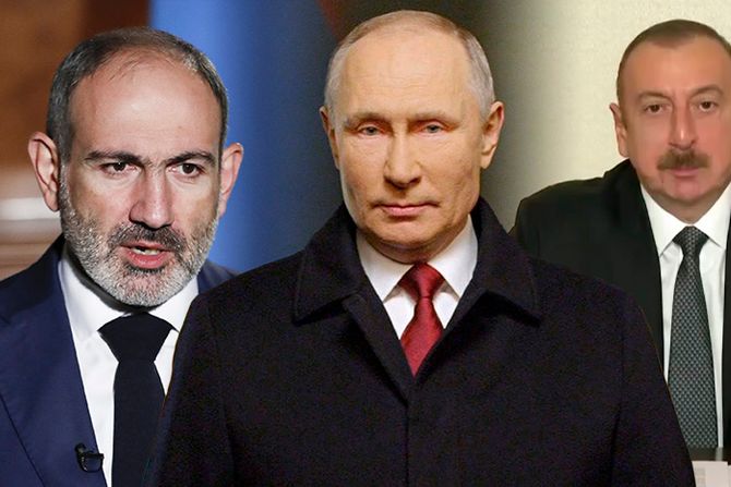 Vladimir Putin, Ilham Alijev, Nikola Pašinjan