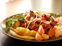 Meso povrće luk brusnice hrana jelo