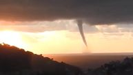 An unusual sight for this time of year: Huge waterspout at the sea near Dubrovnik