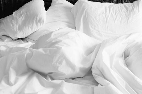 posteljina, krevet, bela, jastuk, jorgan