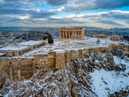 Atina zima sneg Grčka