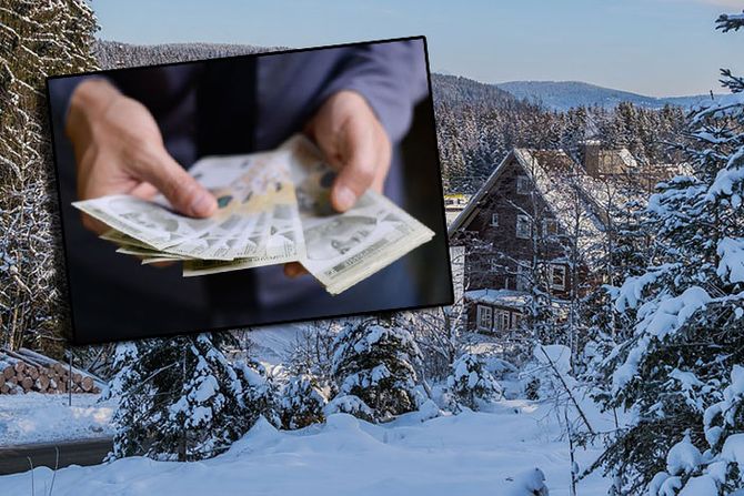 Vikendica sneg, zimovanje, zimska kuća, planina odmor idila