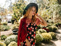 haljina, devojka, šešir, proleće