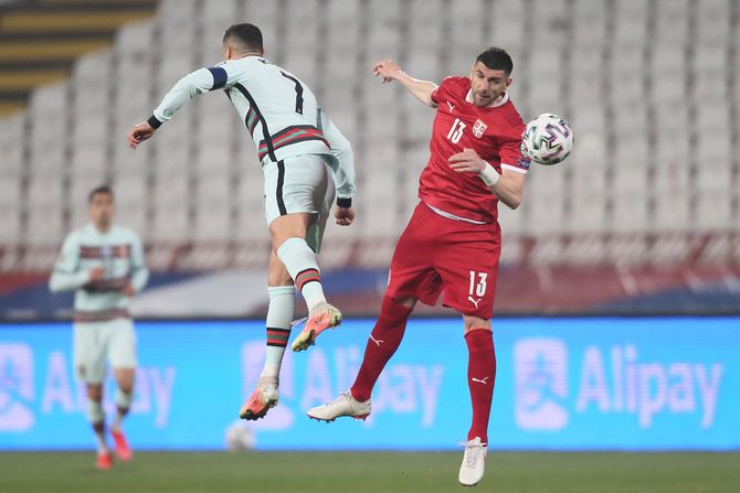 Stefan Mitrović, Kristijano Ronaldo, Srbija - Portugal