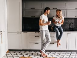 ljubav, par, partner, kuhinja