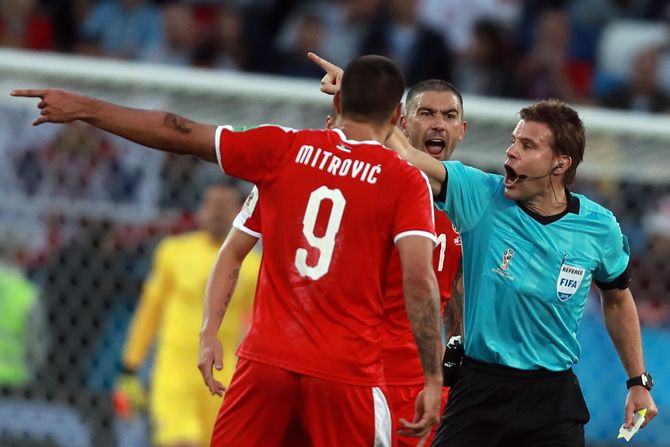 Aleksandar Mitrović, Aleksandar Kolarov, Feliks Brih, Srbija - Švajcarska, sudija, Svetsko prvenstvo Rusija 2018