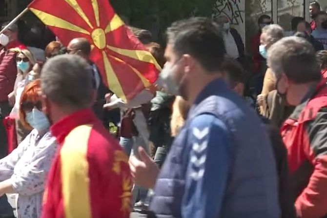 Skoplje, Severna Makedonija, protest u Skoplju