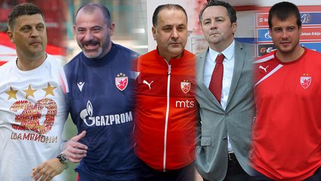Treneri Crvena zvezda Vladan Milojević, Dejan Stanković, Miodrag Božović, Slaviša Stojanović, Nenad Lalatović