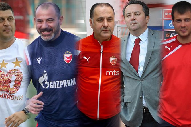 Treneri Crvena zvezda Vladan Milojević, Dejan Stanković, Miodrag Božović, Slaviša Stojanović, Nenad Lalatović