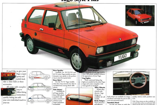 Yugo, dodatna oprema, katalog, Velika Britanija Yugo, dodatna oprema, katalog, Velika Britanija