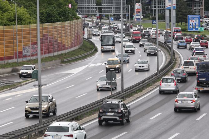 Gužva u saobraćaju, kiša, nevreme