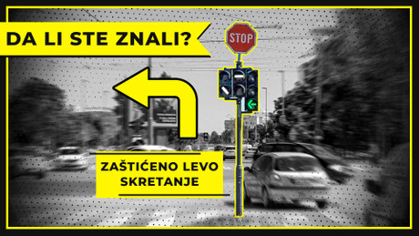 Zasticeno skretanje levo, semafor, Auto-4