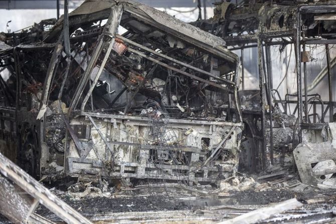 požar, električni autobusi požar, električni autobusi