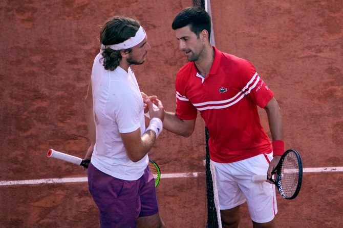 Rolan Garos, Novak Đoković, Stefanos Cicipas Rolan Garos, Novak Đoković, Stefanos Cicipas