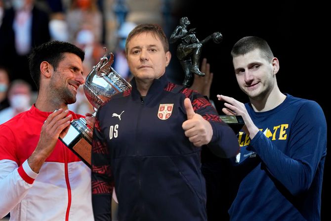 Novak Đoković, Nikola Jokić, Dragan Stojković Piksi