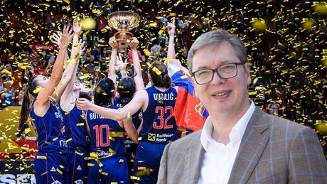 Aleksandar Vučić, Košarka, ženska košarkaška reprezentacija Francuska - Srbija Aleksandar Vučić, Košarka, ženska košarkaška reprezentacija Francuska - Srbija