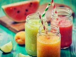 smuti, voce, sirova hrana, sok, zdravlje, ishrana, lubenica, tegla