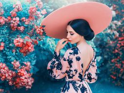 Haljina, lepa žena, šešir, devojka