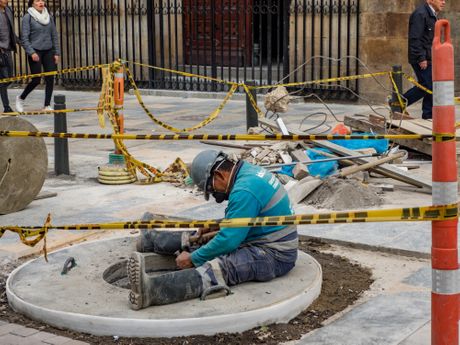 Bogota, Kolumbija, radnik Bogota, Kolumbija, radnik