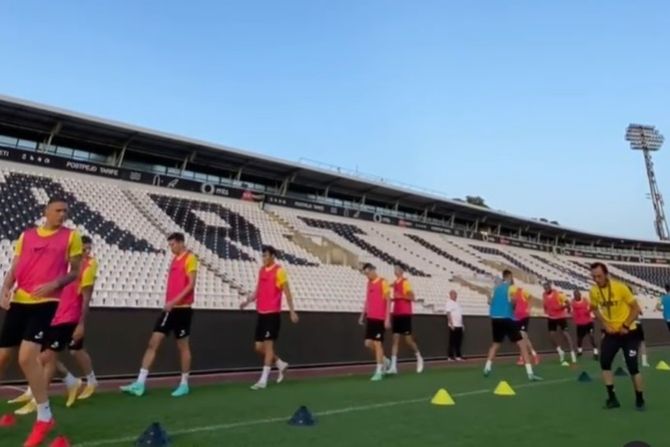 Kairat - Zvezda, trening, stadion Partizana