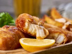 Oslić, file, riba, Fish and chips with lemon, limun