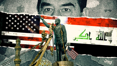 Saddam Hussein, Sadam Husein, statua rusenje, feature