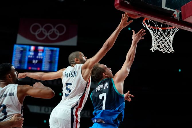 Nikolas Batum, Luka Dončić, Slovenija - Francuska, košarka, košarkaška reprezentacija Slovenije, Olimpijske igre