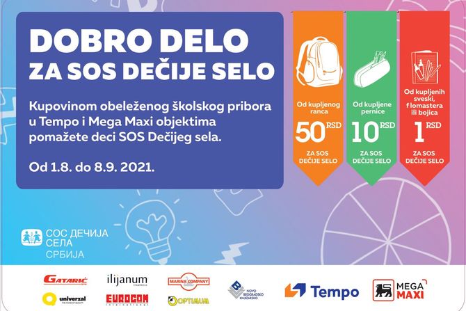 Nabavkom obeleženog školskog pribora u hipermarketima kupci pružaju podršku deci iz SOS Dečijeg sela - Vimarsana News