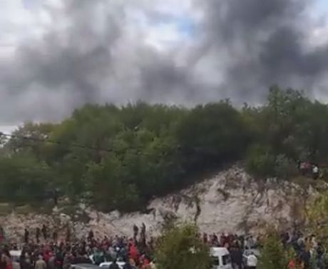 Dim Cetinje Podgorica barikade Dim Cetinje Podgorica barikade