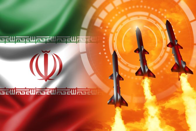 Iran, nuklearno naoružanje, rakete, zastava Iran, nuklearno naoružanje, rakete, zastava