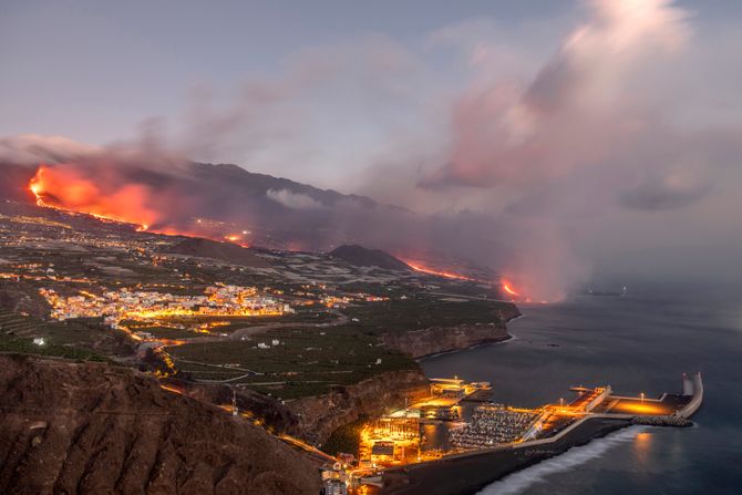 Lava La Palma Kanarsko ostrvo okean vulkan