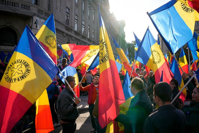 Rumunija, Protest desničara u Bukureštu zbog vladinih kovid mera Virus Outbreak Romania Protest